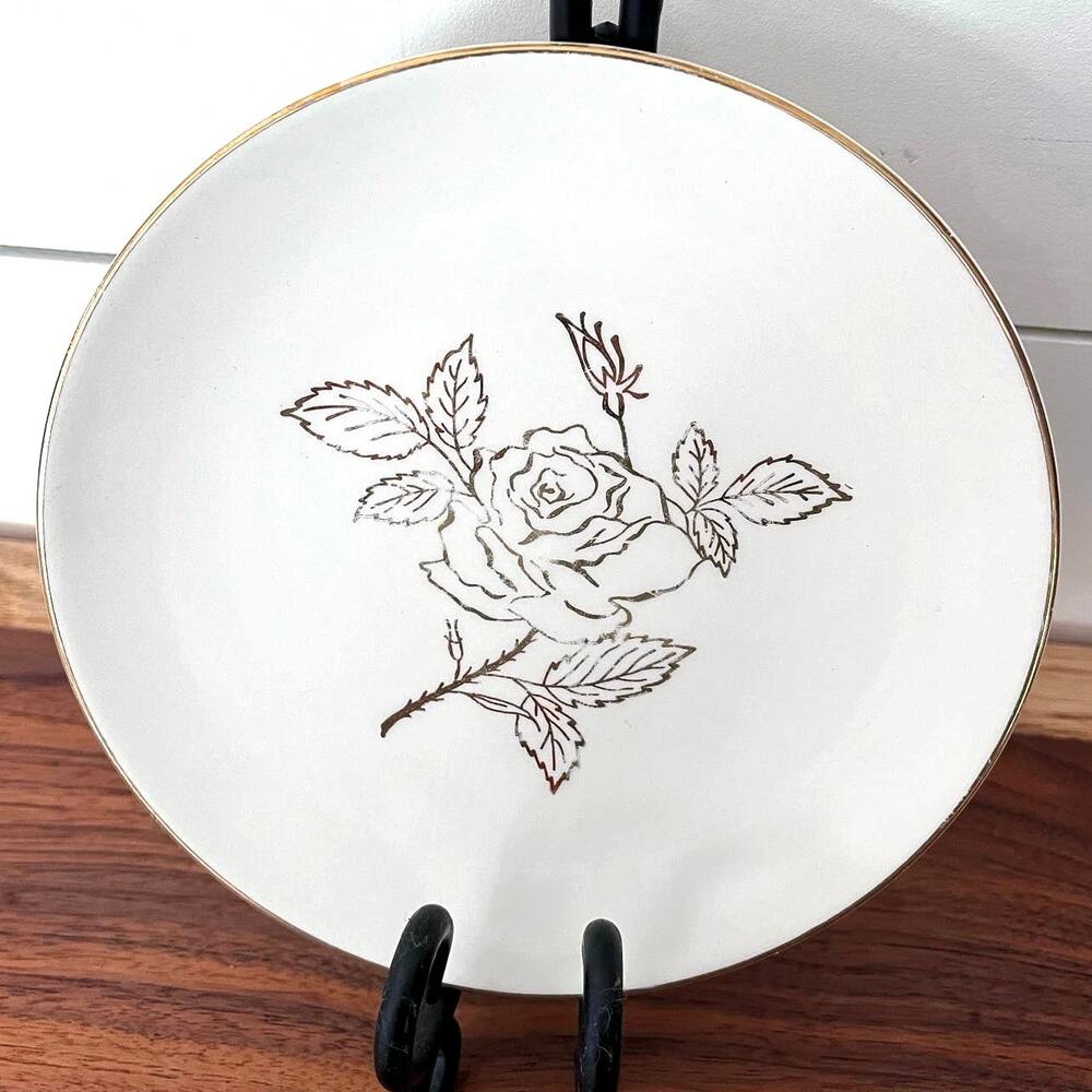 Vintage Edwin Knowles, Briar Rose, Fine China, (4) Dessert Plates